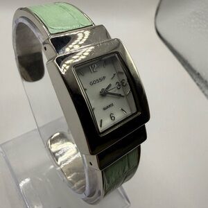 Women's Gossip Watch Pale Green Bracelet Band with Silver Bezel (New Battery)